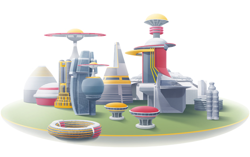 Иллюстрация «город будущего»
